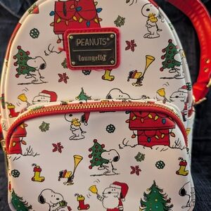 Loungefly Peanuts Snoopy Holiday Backpack - Red, White, and Green